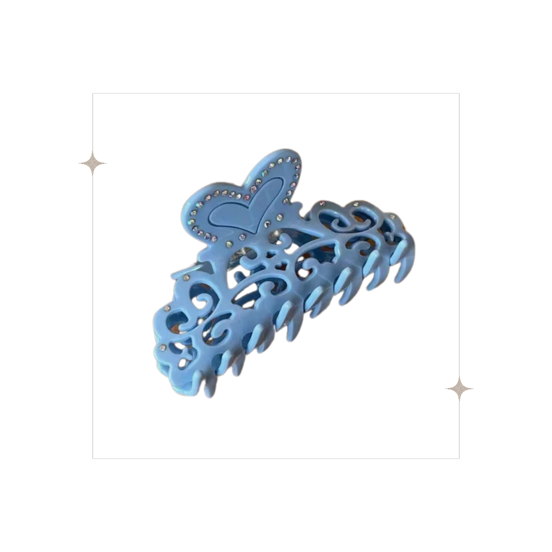 Cinderella Blue Heart Claw Clip